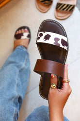 Isabella Cow Slide Sandals