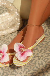 Isla Bonita Yellow Gingham Slip-On Sandals