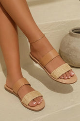 Isabella Raffia Slide Sandals