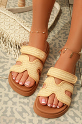 Sun Kissed Raffia Slip-On Sandals