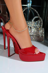 Stassi Red Platform Heels