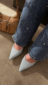 Karia Denim Slingback Pumps
