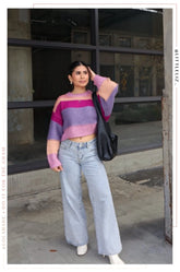 Cozy Season Long Sleeve Cropped Sweater - Multi