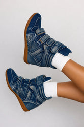 Gigi Denim Wedge Sneakers