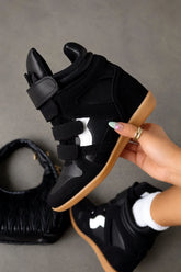 Gigi Wedge Sneakers in Black