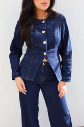 Becca Denim Button-Up Jacket