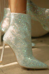 Alayah Silver Embellished Ankle Boots