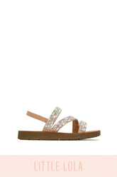 Kids Embellished Sandals for Mini Beach Days - Natural
