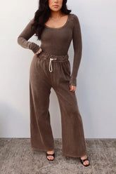 Levie Long Sleeve Bodysuit in Dark Nude