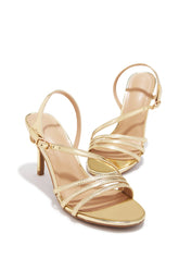 Karina Strappy Single Sole Heels in Gold