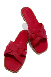 Arely Flat Slip-On Sandals in Red