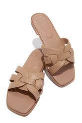 Arely Flat Slip-On Sandals in Nude