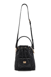Chelsea Quilted Bucket Bag in Black
