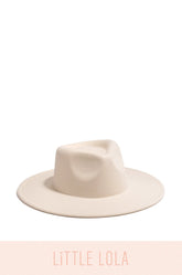 Kids Ivory Flat Brim Hat - Mini Primavera