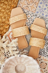 Paradise Found Slip-On Sandals in Nude
