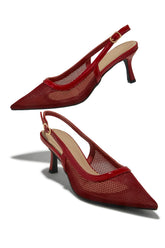 Chloey Slingback Mid Heel Pumps in Wine