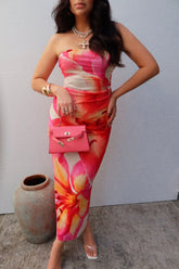 Sharon Strapless Maxi Dress - Floral