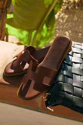 Bianka Slip-On Sandals in Tan