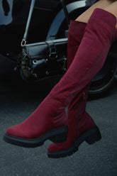 Zerah Over-the-Knee Boots in Burgundy