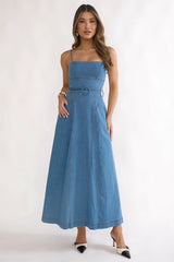 Summer Skies Denim Midi Dress