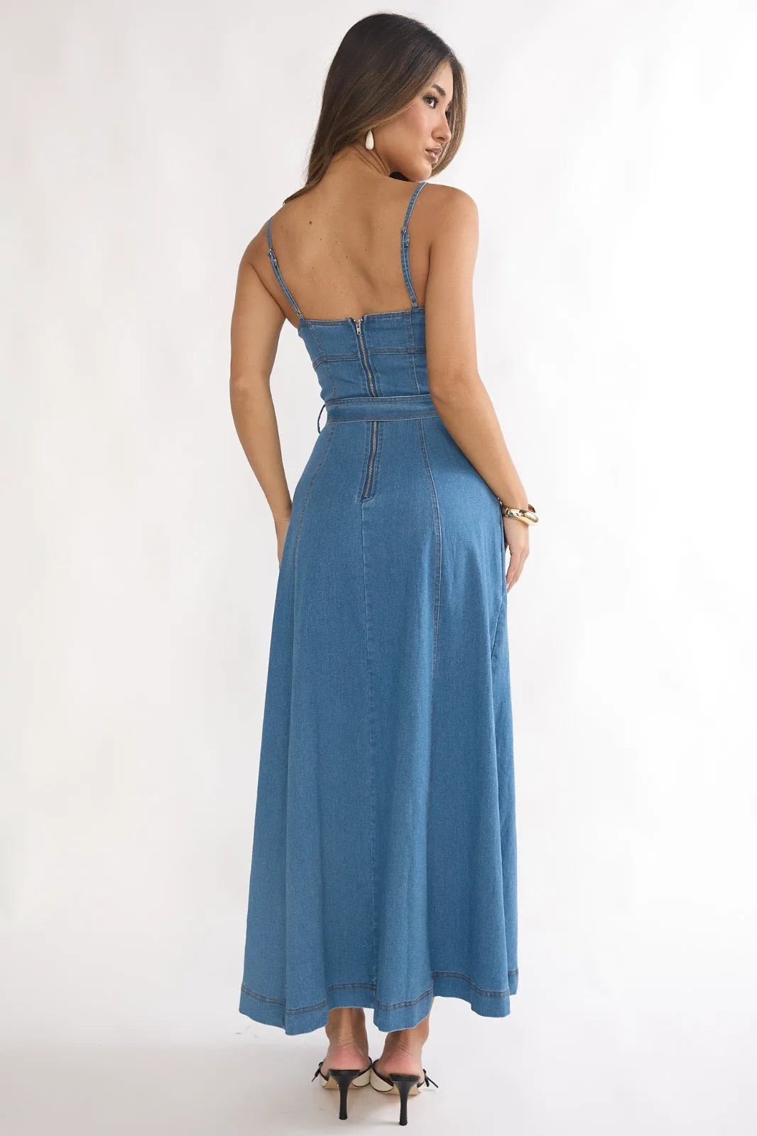 Summer Skies Denim Midi Dress