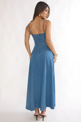 Summer Skies Denim Midi Dress