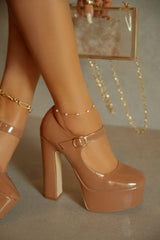 Bella Camel Block Heels