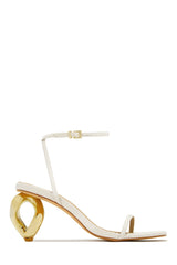 Camilla Chain Link Mid Heels in Cream