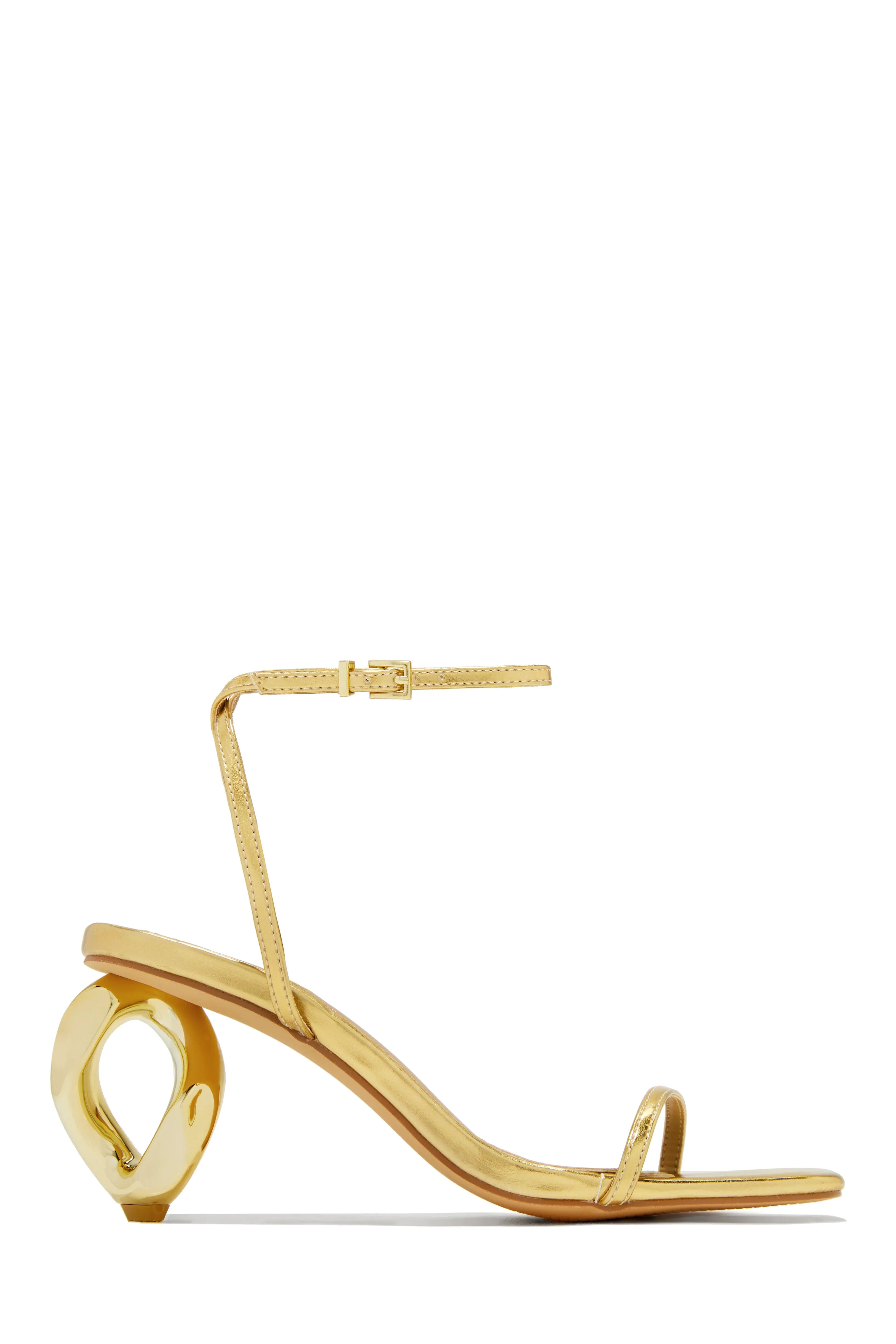 Camilla Chain Link Mid Heels in Cream