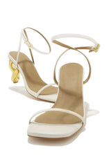 Camilla Chain Link Mid Heels in Cream