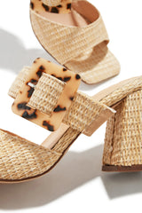 Naya Block Heel Mules in Nude