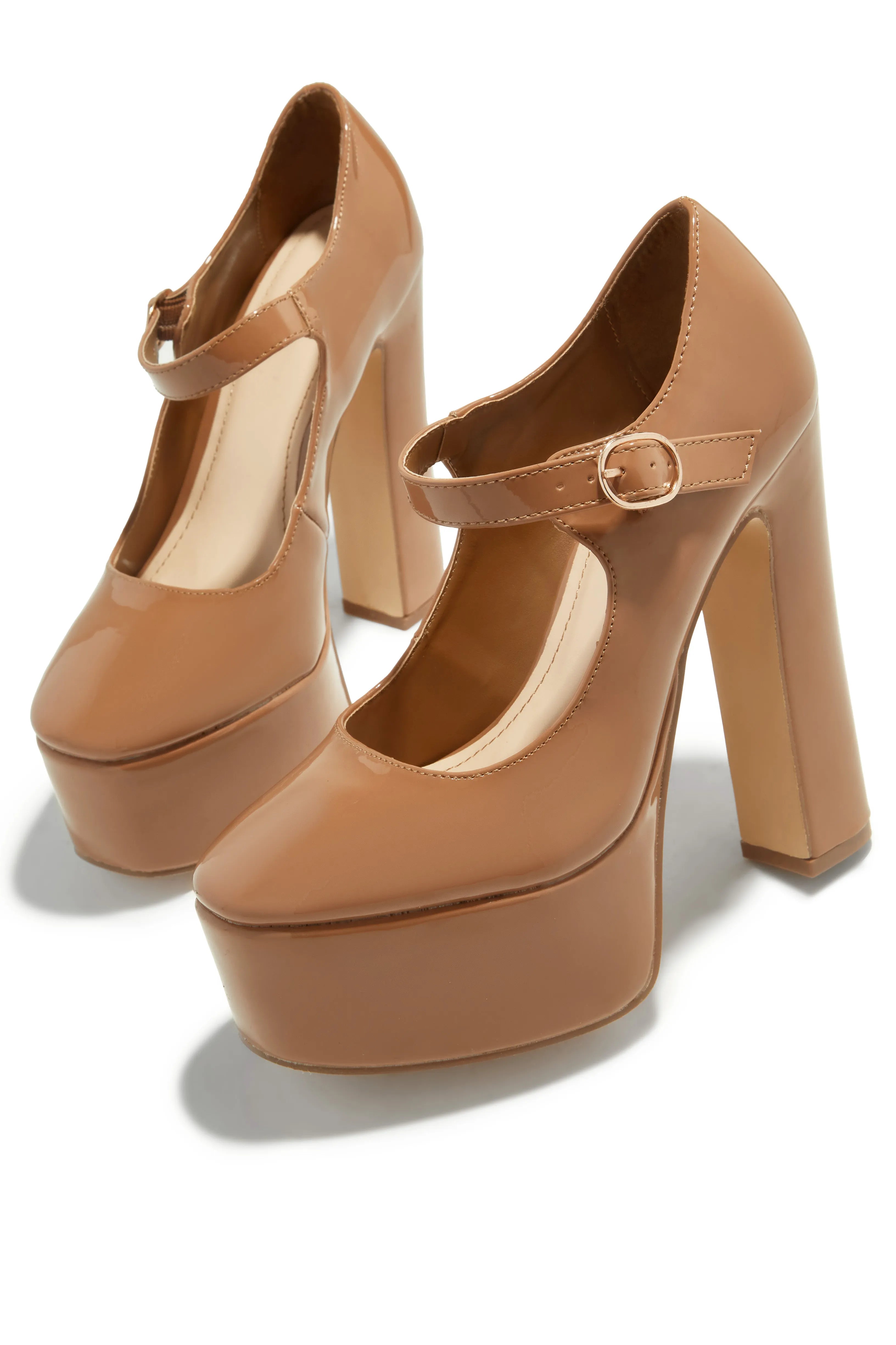 Bella Camel Block Heels