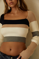 Avery Striped Knit Top in Multi