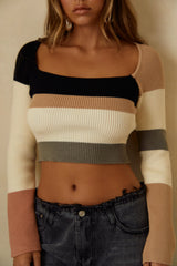 Avery Striped Knit Top in Multi