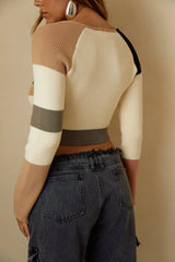 Avery Striped Knit Top in Multi